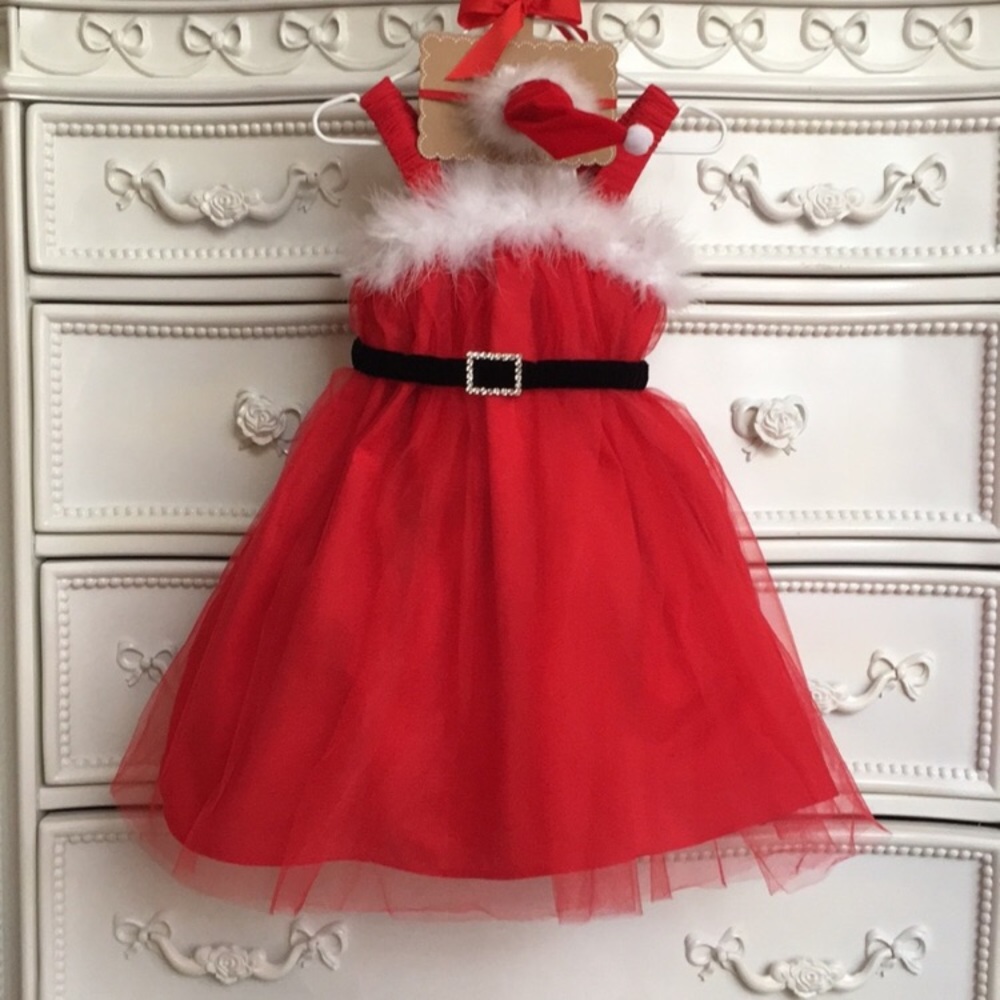 Match!! Mud Pie Tulle santa Christmas Dress girls 3t 5t